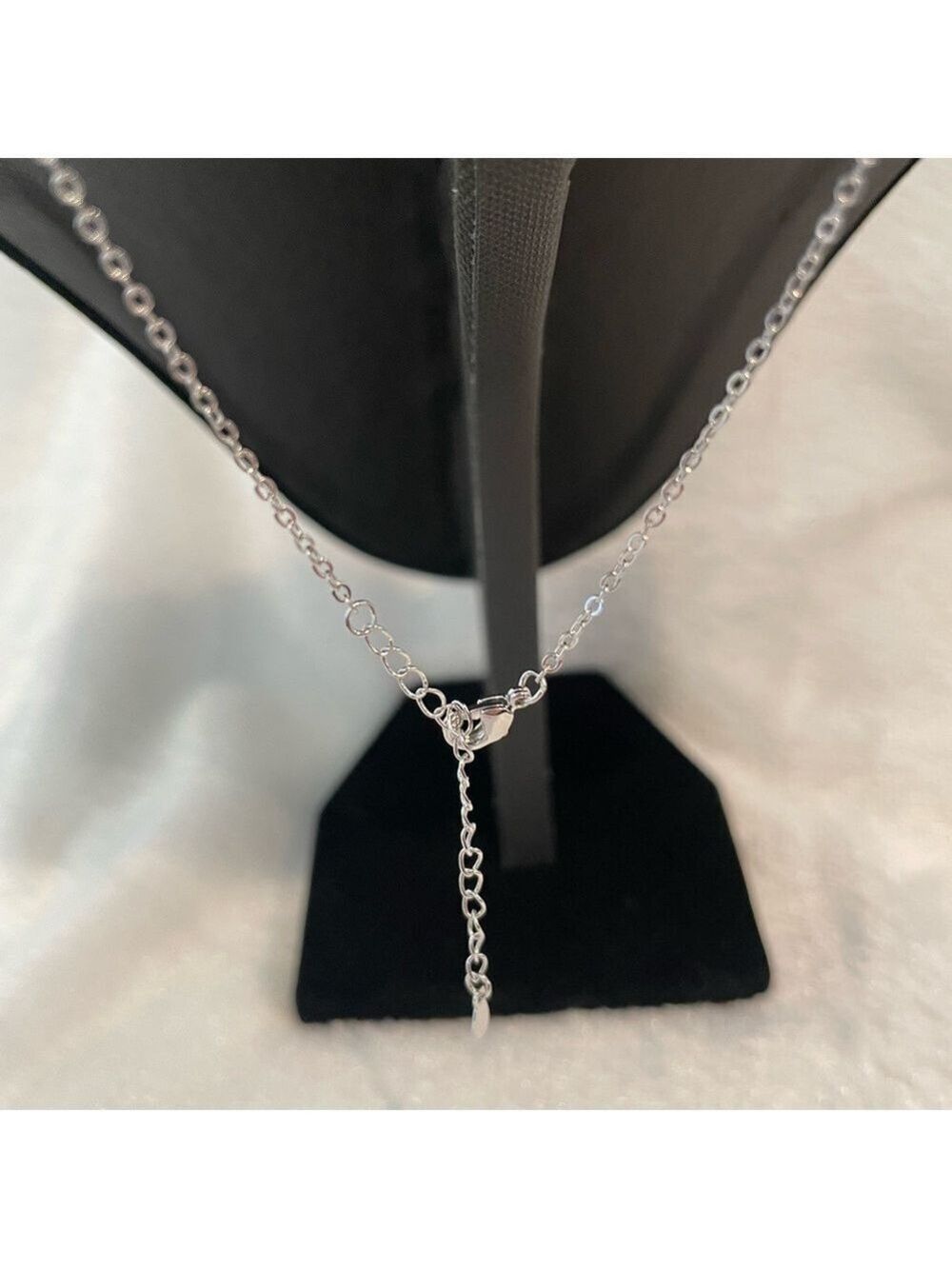 1.0ct women’s round Moissanite with double halo pendant necklace - Picture 4 of 5
